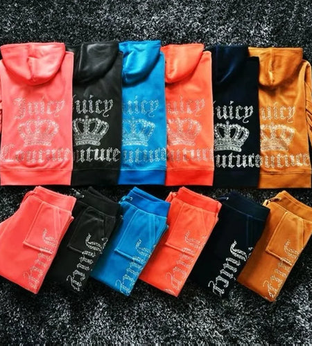 Juicy Sweatshirt and Pants with Diamonds